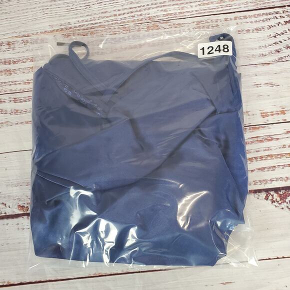 Weissman Blue Fairy Silky High Slit Dress Size ? Whimsy Stretch Leotard Lined - Picture 15 of 15